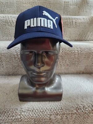 Men's Blue/White Logo Puma Stretch Fit Small/Medium Hat! New