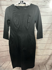 Banana Republic size 4 petite fitting black cotton/rayon dress, 3/4 sleeves (#18