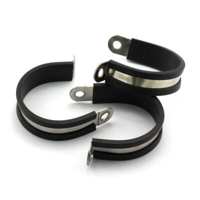 HJ Garden 6pcs 1-1/2 inch Rubber Cushioned Cable Clamp 304 Stainless Steel Ho...