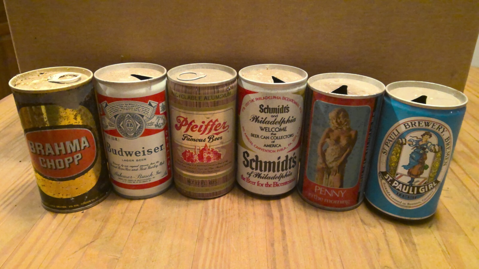 6 Pack of Old Beer Cans eBay