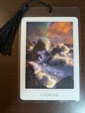 "COURAGE" Bookmark Oracle Sacred Deck Card NEW Destiny Gift Tarot Art OCEAN WAVE