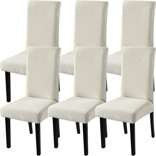 Super Fit Stretch Chair Covers Pack of 6 - Elegant Protectors for Dining Spaces - Picture 2 of 3