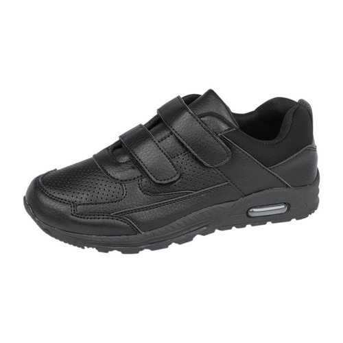 Boys School Shoes Kids Black Trainers Twin Touch Strap Junior Children Size Shoe - 第 10/10 張圖片