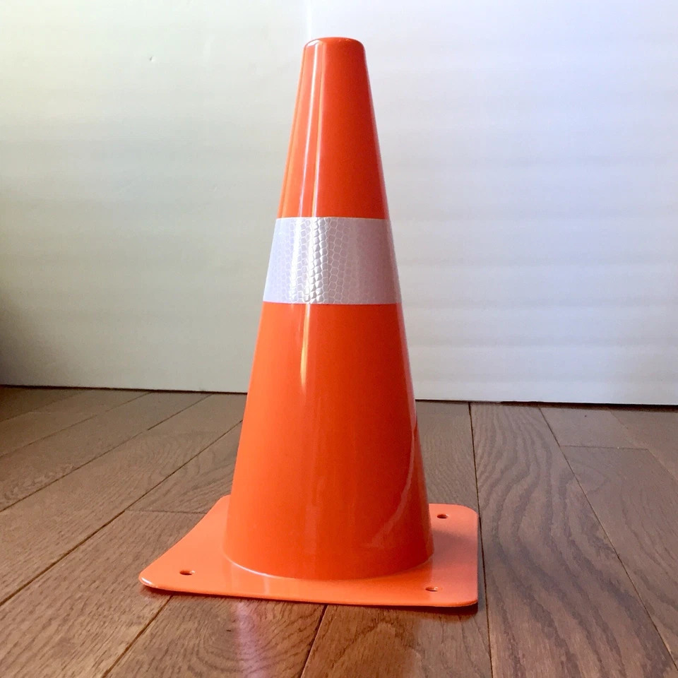 4 Orange Safety Cones Reflective Traffic Sports Night Mountable Stackable Set - Image 3 of 4