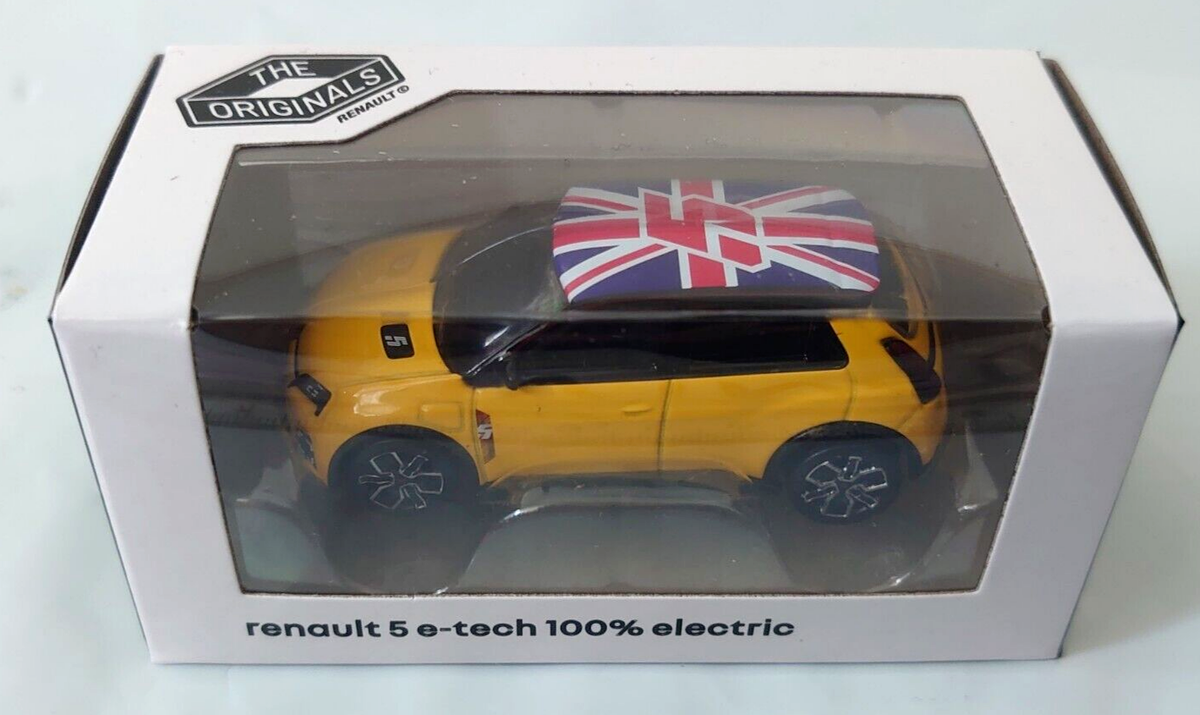 Norev Renault 5 e-tech 100 Electric Yellow British Union