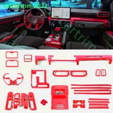 Red Interior Accessories Kit Central Control Cover Trim For Toyota Tacoma 2024+