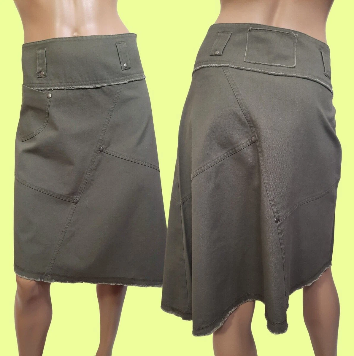Long khaki top skirts 90s
