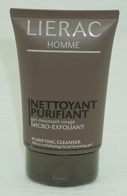 LIERAC HOMME PURIFYING CLEANSER MICRO-EXFOLIATING FACIAL FOAMING GEL NEW SEALED!