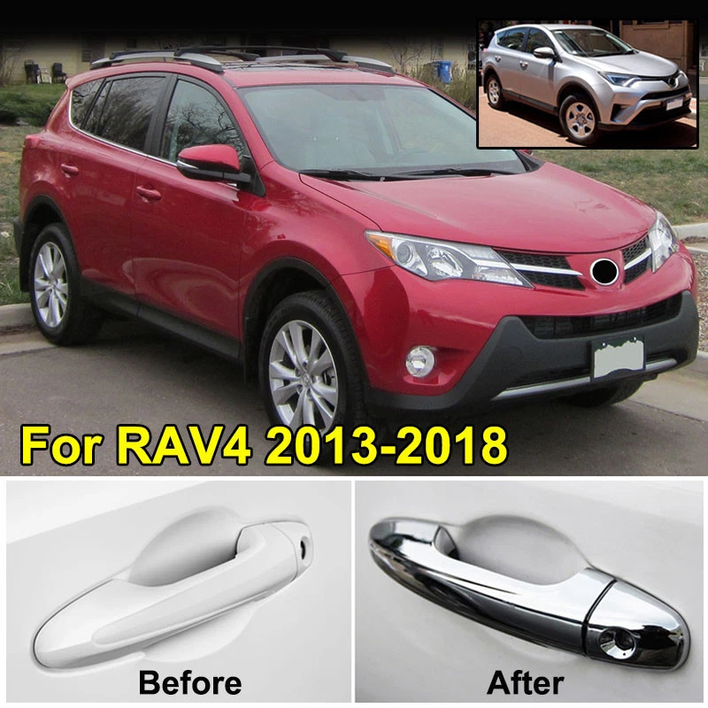 Manija cromada cubierta de puerta moldura de captura para Toyota RAV4 RAV-4 2013-2018 2015 Foto 2 de 4