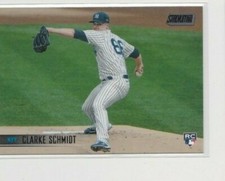 CLARKE SCHMIDT '21 STADIUM CLUB-W/A BASE ROOKIE & BLACK FOIL PARALLEL 2-CARD LOT