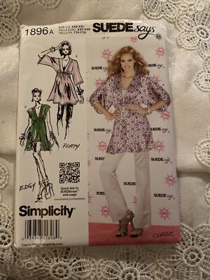Simplicity Pattern 1896 Size A XXS-XXL Misses Pullover Tunic UNCUT