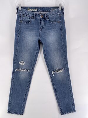 Madewell Women s Size 25 Distressed Mid-Rise Boyfriend Jean Boyjean