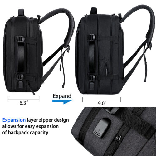 16.5" Men Laptop Backpack School Travel Computer Bookbag with USB Charging Port - Picture 28 of 57