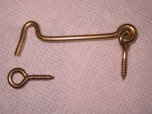 Battalion 1xmw7 Brass Plated Hook And Eye 3 L Screen Door Hooks 2 Pks Of 20