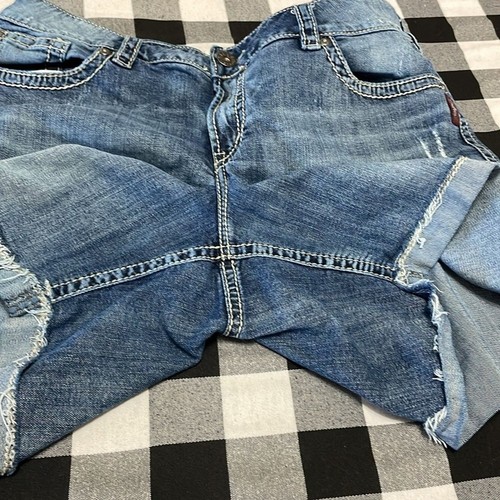 Silver Jeans McKenzie Denim Jean Shorts Women's Plus Size 22 Stretch Distressed - Picture 13 of 13