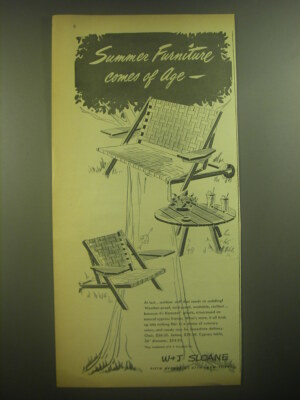1945 W&J Sloane Outdoor Furniture Advertisement Chair, Cypress