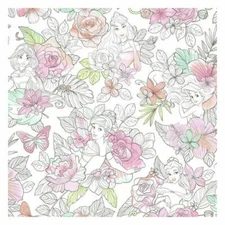 York DI0966 Wallpaper Disney Princess Royal Floral Unpasted Coral Wallcoverings 
