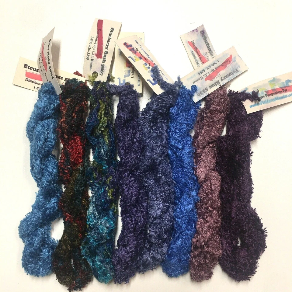 Fun Fur Needlepoint Fiber Crewel Embroidery Yarn 8 Skein Lot Pattern Maniac New - Image 3 of 4