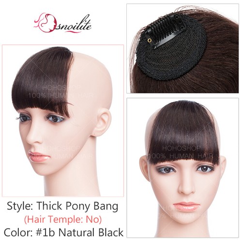 CLEARANCE Thick Bangs Clip In Remy Human Hair Extensions Air Fringe Hairpiece LC - Picture 28 of 36