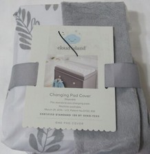 Cloud Island Gray Ferns Changing Pad Cover wipeable nursery new gray white  954