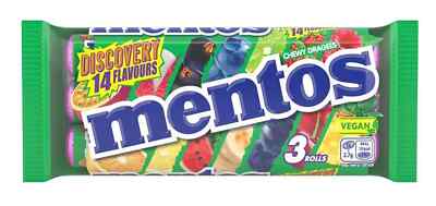 Mentos Discovery Chewy Dragees Süßigkeiten - 14 Geschmacksrichtungen 3 x 38g Packung NEU KOSTENLOSER VERSAND