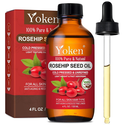 Rosehip Seed Oil for Face,100% Pure Rosehip Oils for Skin,Scars,Hair & Nails.4 F
