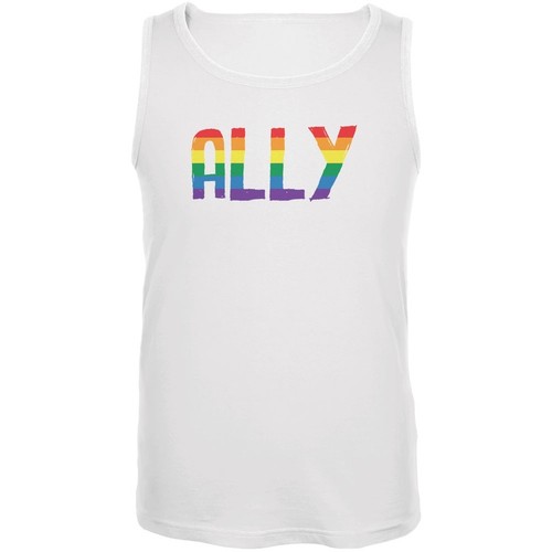 LGBT - Ally Pride White Adult Tank Top - 第 1/1 張圖片