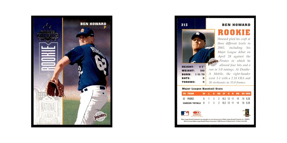 2003 Donruss Champions Ben Howard Baseball Cards #213 - Image 3 of 3