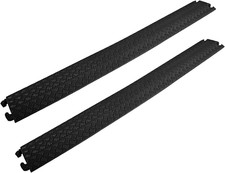 80 Inch Double Ramp Rubber Floor Cord Concealer -1 Channel Heavy Duty Cable Prot