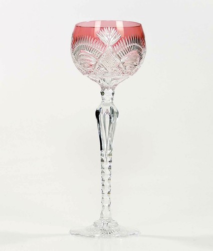 Revestimiento de cristal Saint Louis Römer rojo hummer burbuja de tallo Francia - Imagen 2 de 10
