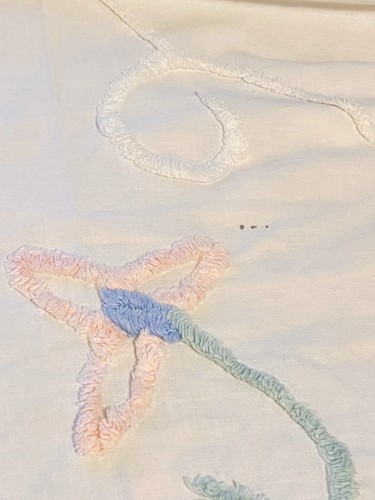 "Manta de colección para bebé oruga década de 1950 cuna colcha azul pato y flor 40"" x 66" - Imagen 7 de 10