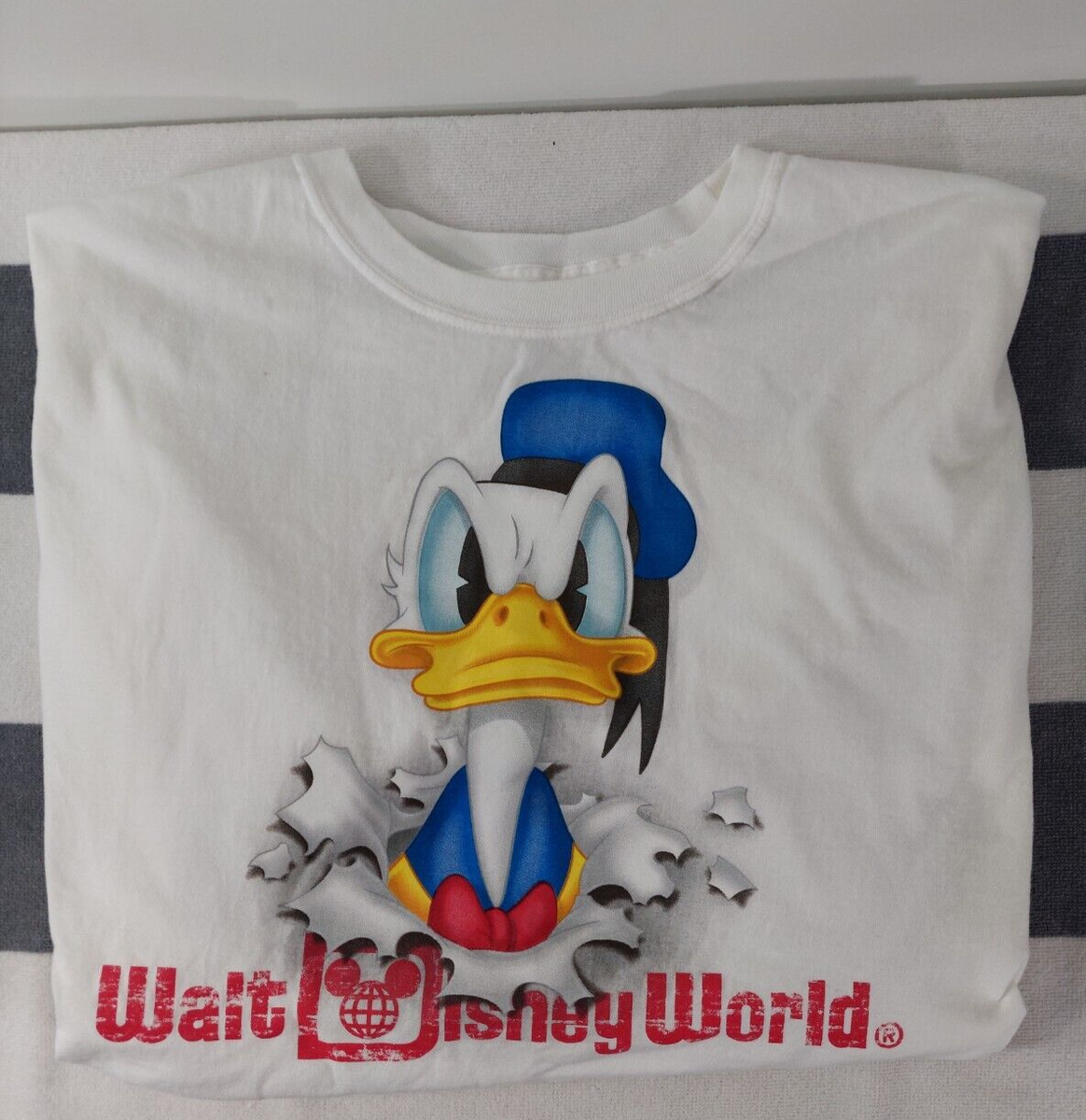 Disneyland Donald Duck Front and Back Graphic Vintage White T