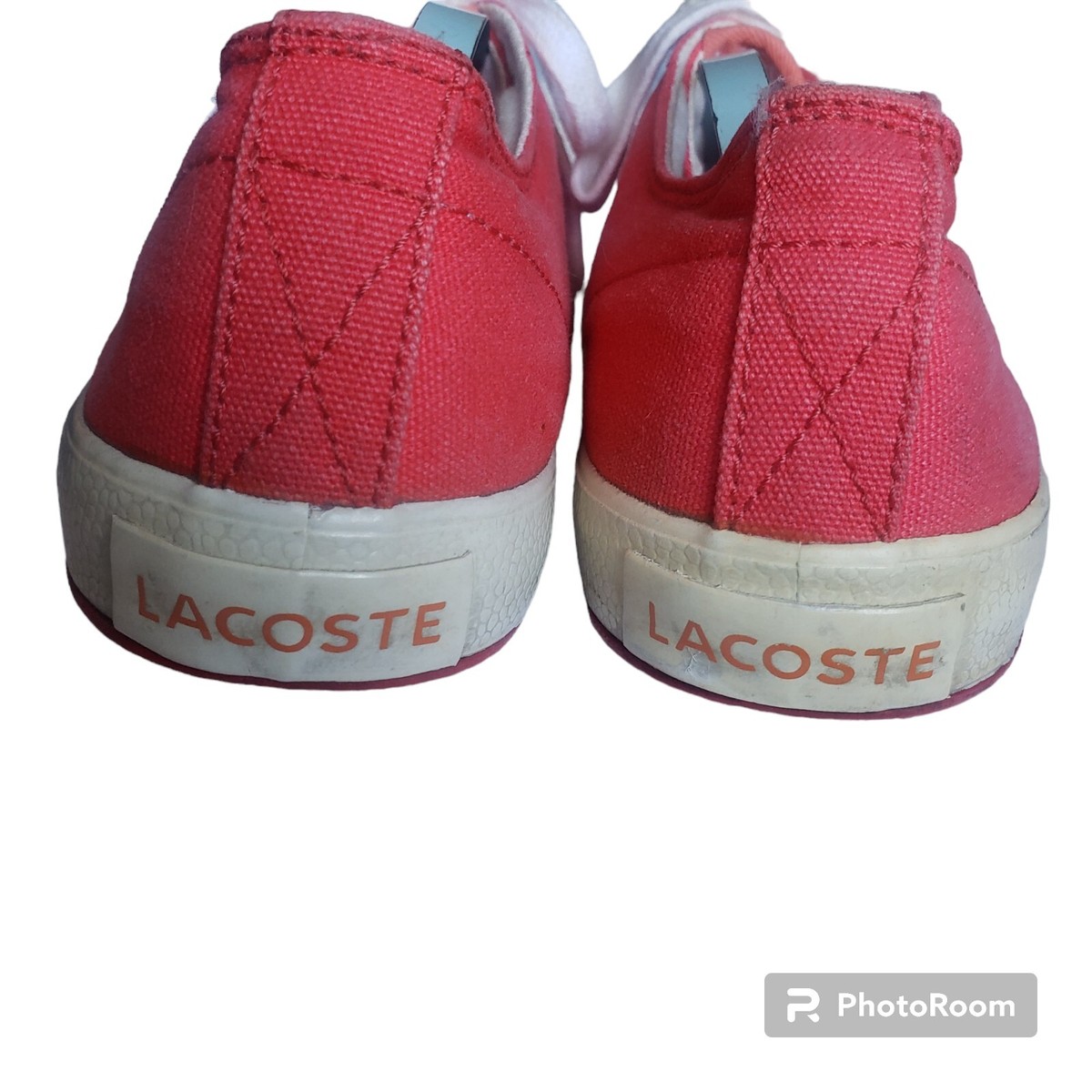 Lacoste Sneakers Women 8.5 Orange Canvas Lace up Vintage | eBay display picture 3