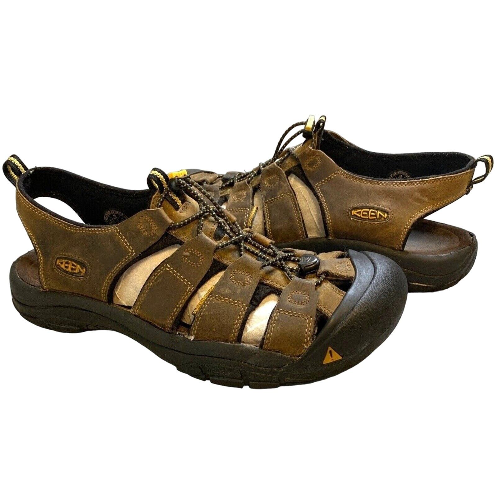 Sandali da uomo in pelle KEEN Newport taglia US 14 impermeabili da trekking marrone 1001870