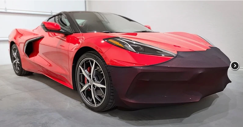 2020 -2024 C8 Corvette Front Bumper Nose Mask Bra Mesh NoviStretch EASY ON & OFF - Image 2 of 4