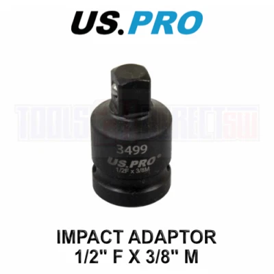 US PRO Tools Impact Socket Adaptor Step Up Adapter 1/2" Inch F to 3/8" Inch M