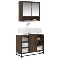 Waschbeckenunterschrank Braun Eichen-Optik 80X33X60 Cm