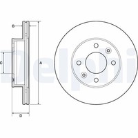 2X Delphi Bremsscheibe BG3935C FüR Picanto Kia Hyundai Pa Sa Ta Ba Ia I10 1 2