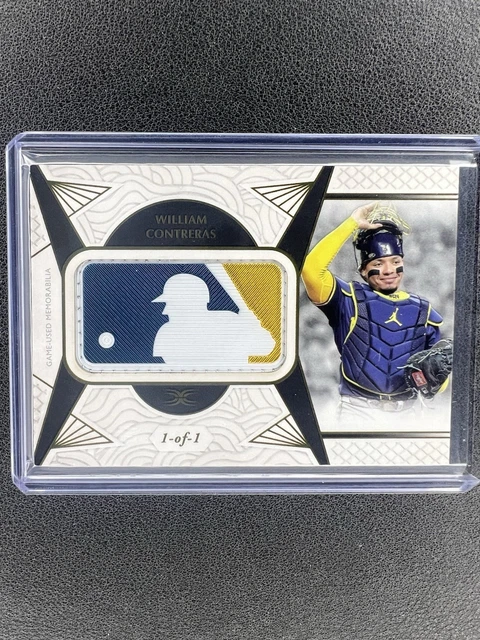 2025 Topps Definitive Collection - William Contreras MLB Logo Patch 1/1 Logoman
