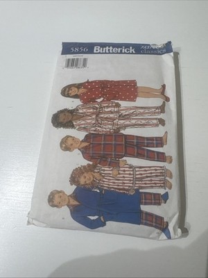 Robe Pajamas Girls Boys S M L XL Butterick 5856 Sewing Pattern Sleep Pants Cut