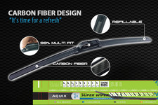 AQUIX 14" Multi-Fit Carbon Fiber Silicone Wiper Blade Super Quiet Durable 355mm