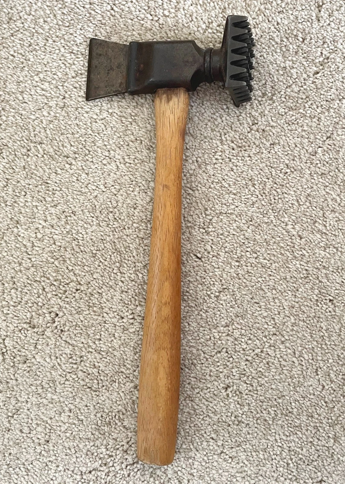 Antique Butchers Meat Tenderizer Hammer or Ice Chipper Wood Handle