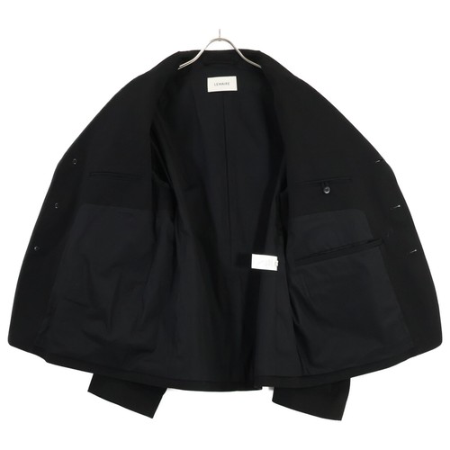 LEMAIRE JA1066 LF1365 BLACK HEAVY COTTON SINGLE-BREASTED TAILORED WORKWEAR J... - Picture 2 of 6