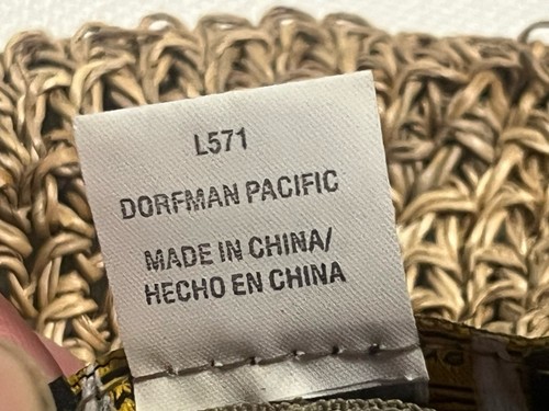 Dorfman Pacific Hat Hand Woven Seagrass Beige Floppy One Sz Beach Sun Packable - Picture 10 of 13
