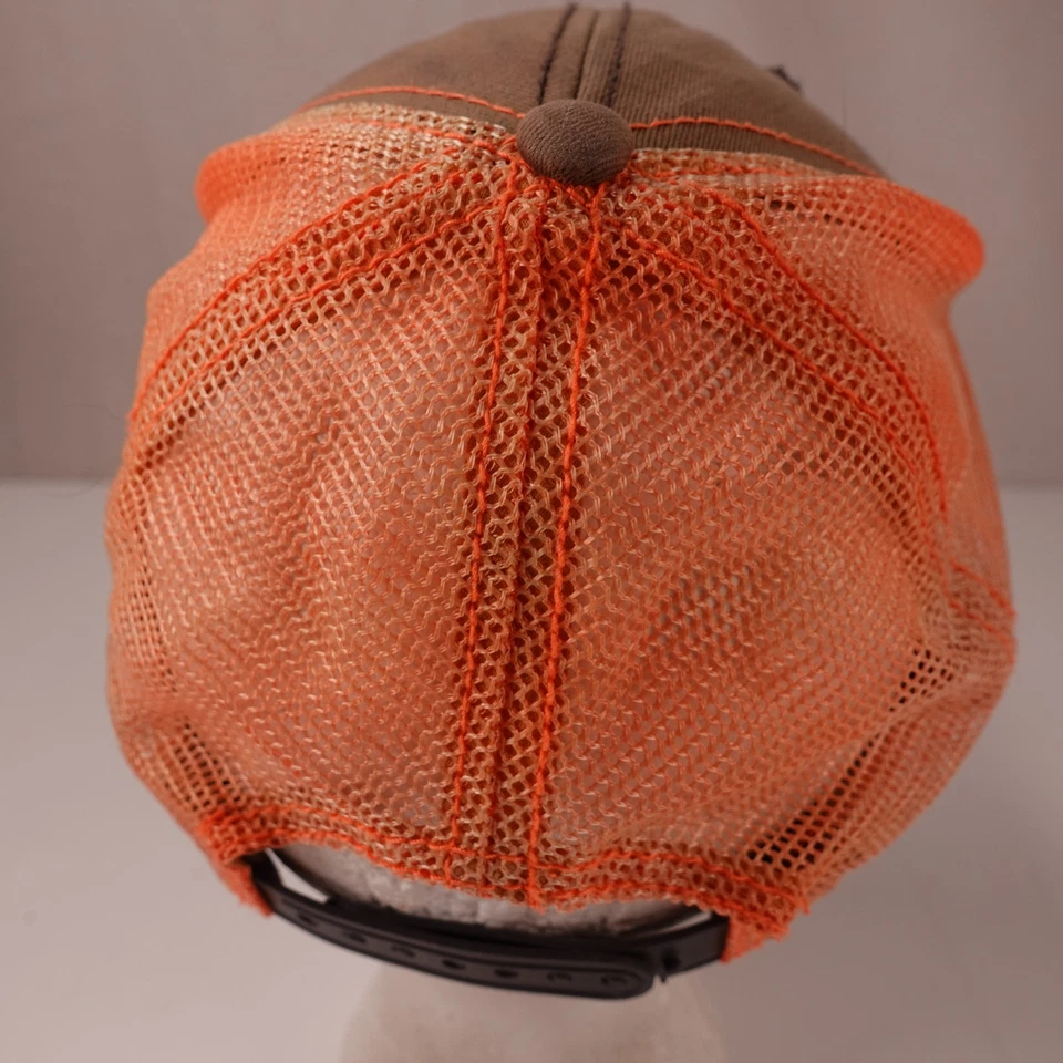 Gorra STIHL Malla Espalda Ajustable Para Hombre Marrón Naranja Logo Desteñida Gorra Camionero Foto 3 de 4