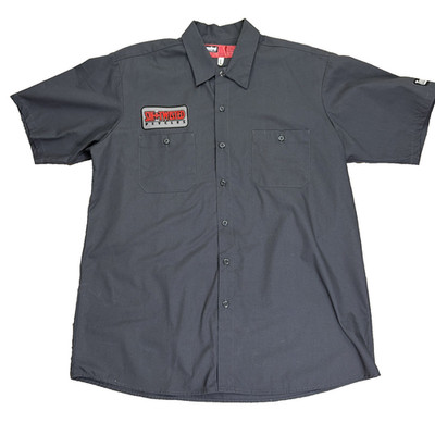 Throttle Threads Mechanic Biker Shirt Sikntwisted Psycles Button Up Mens Size L