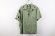 Vintage 50s Penneys Mens Large Rockabilly Looped Collar Camp Button Shirt USA
