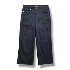 Judy Blue Wide Leg Crop Jean Women 31 High Waist Tummy Control Garment Dyed Navy