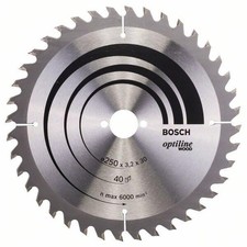 Bosch Kreiss&auml;geblatt Optiline Wood f&uuml;r Handkreiss&auml;gen, 250 x 30 x 3,2 mm, 40