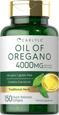 Oregano Oil 4000mg 150 Softgel Capsules Contains Carvacrol Gluten Free Formula